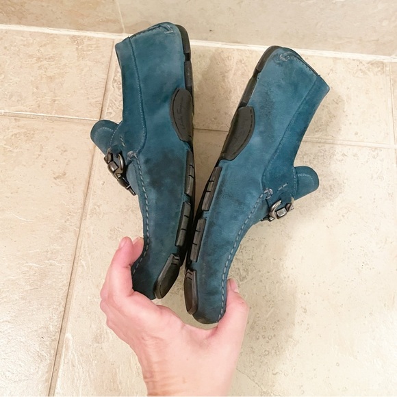 Salvatore Ferragamo Teal Turquoise Green Blue Loafers - Picture 9 of 12